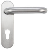 BKS B-72110-40-0-8 Maçaneta para Portas, corpo em aço inoxidável escovado, testada de acordo com a EN 1906 classe 4, anti-chama DIN 18273 FS, produto importado