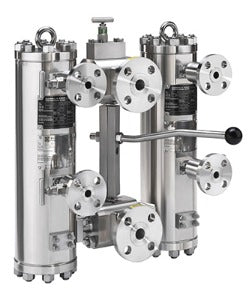 Bollfilter BFD-C HD 220 930 Filtro Coalescedor, montagem vertical, diâmetro das conexões DN 1 polegada, vazão máxima de 190m³/h, capacidade de filtragem retenção de 0,1 micron, rendimento da coalescência 99,9%, flange FJA, ASME B16.5, classe 1500, elemento filtrante em microfibra de vidro, produto importado