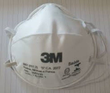 3M 0000002480 N95 PFF-2 8801 Máscara Proteção Respiratória, natural, peça semi facial filtrante, em fibra sintética eletrostática, com certificado aprovação CA-MTE 0000002480 N95 PFF-2 8801, produto importado