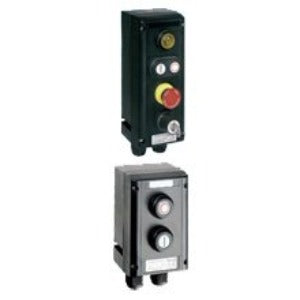 Cooper Botoeira de Comando Elétrico, IEC 60947-5-1, 2 botões de comando, 500V, 160A, Caixa retângular em termoplástico, com duas orelhas para fixação, Furação e rosca NPT 1/2", IP 66 - ABNT NBR IEC 60529, Ex de - ABNT NBR IEC 60079-0, Grupo IIC, Classe de temperatura T6, produto importado
