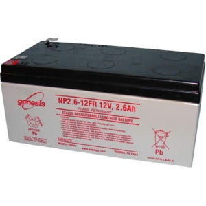 Genesis Enersys&nbsp;NP2.6-12FR 12V Bateria recarregável 12V 2.6 Ah, 135x67x65 mm, 3,08 kg, quick connect, NCM 85068000, requer transporte e manuseio especial, importado, ficha técnica catalogo