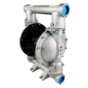 MBV40 Bomba de Duplo Diafragma (Teflon), corpo em alumínio, acionamento pneumático, conexão de sucção&nbsp;e descarga em rosca fêmea 1 1/2" NPT, entrada de ar 1/2" NPT, aplicação em água oleosa, pressão máxima 8bar, vazão máxima 378 L/h, MBV40ASTT, NCM 84138100, produto importado