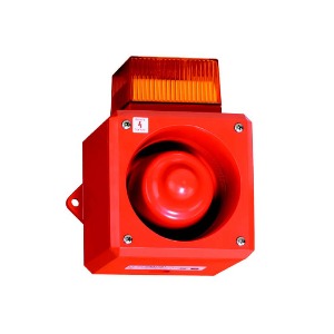 Stahl Clifford & Snell YL50/N50/R/RF Sinalizador Sonoro Detector de Incendio, corpo em policarbonato, cor vermelho, tensão alimentação 230V, pressão sonora 110dB, 32 tons, montagem por parafuso, 169x191x128 mm, ficha técnica catalogo data sheet