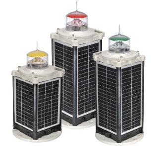 Sealite SL-C310 Lanterna Maritima LED Solar, 3-5 nm (milhas náuticas) 7 Graus, disponível nas cores vermelho, verde, amarelo, azul e branco, para uso em farol sinalizador, produto importado