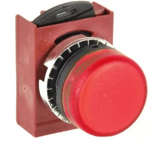 GE P9XLRD Sinaleiro para Painel, para furo 22 mm, com lâmpada BA9S, 1,2W, 120Vca, lente redonda, vermelho, produto importado