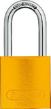 Abus Sec 43609 3 Cadeado, corpo em alumínio Titalium, haste em aço temperado, 86x39x19x6,5x39x20mm, com 2 chaves, corpo amarelo, 72/40HB40, cilindro com 6 pinos, produto importado, ficha tecnica catalogo datasheet