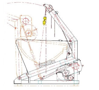 Acebi R0R-20-CP-00 Contra-Peso (counterweight), para uso em guindaste/guincho (Davit) modelo ROR-E-210-03 e similares, código NCM 84262000, produto importado, desenho ficha tecnica catalogo datasheet