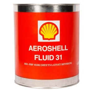 Aeroshell Fluid 31 Óleo Lubrificante de base mineral, embalagem de 3,8 litros (1 galão), pode ser utilizado em aplicações especiais como turbinas industriais e aviação, aditivado e com inibidor de oxidação, coloração vermelha para fins de identificação e detecção de vazamentos, catalogo ficha tecnica data sheet