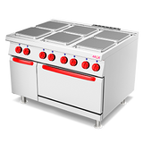 Arox A0334 fogão forno elétrico, 4 hot plates 300x300mm 3kW, comutador 6 posições, termostatos independentes, 5.4kW 2/1GN 440/3/60Hz, IP44, importado, datasheet