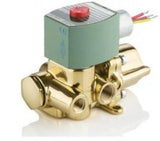 Asco HC8344B043MO Válvula Solenoide, conexão rosca 1" NPT, 4 vias, orificio 19mm, corpo em cobre, alimentação 125Vcc, pressão máxima de operação 13,5 kgf/cm2, fluido óleo leve, instalação horizontal, IP65, IEC 60529 Ex d, substitui o antigo HC8344B043MS, produto importado, NCM 848110, ficha técnica data sheet