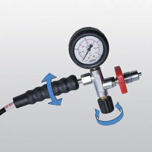 Bauer PN200/300 Valvula Segurança com Manometro e limitador de fluxo 400bar/6000psi, produto importado, ficha tecnica catalogo data sheet
