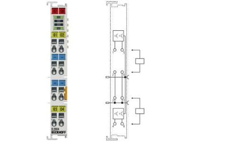 Beckhoff ES2004 Modulo para Controlador Logico Programavel, Digital Output Terminal, 4 dig out, 24V, 0.5A, 2-wire, produto importado