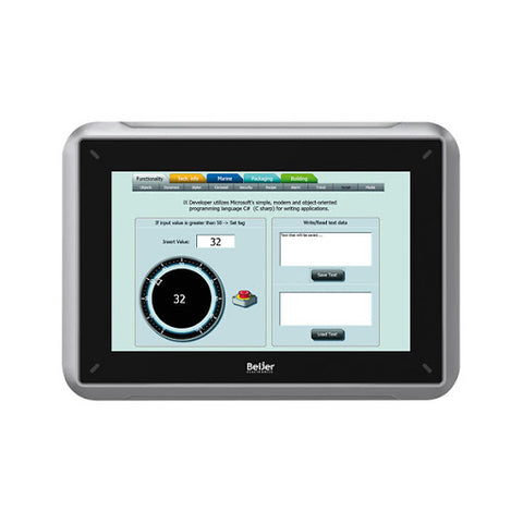 Beijer 630000202 IHM Interface Homem Maquina, display 7" polegadas LCD TFT 800x480 pixels, 24Vcc, portas de comunicação RS-232 e RS242, USB, 2x SD card slots, produto importado