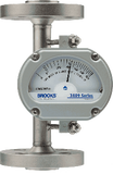 Brooks Instruments 3809 Rotametro E14CCBA diâmetro das conexões NPS 1 1/2 (DN 40), extremidade das conexões flangeada, classe 600, FJA, escala 0,6-6 m3/h, temperatura máxima 60ºC, posição das conexões topo entrada/saída vertical, proteção IP65W, IEC 60529, produto importado, Ficha Tecnica Catalogo Datasheet