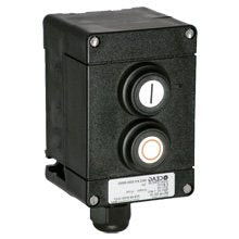 Eaton CEAG GHG4118251R0005 Blinda GHG4118277R0001 Botoeira de Comando Elétrico, com 2 botões de comando, comum pulsador, 690V, 16A, caixa retangular em termoplástico, fixação base com parafuso, (substitui Blinda GHG4118277R0001, EBZA8050-II, GHG4118271R0456 e P412R000012), produto importado, catalogo datasheet