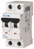 Eaton Cutler-Hammer FAZ-C25/2 Disjuntor Miniatura, bipolar, com unidade térmica/eletromagnética fixa, tipo C, 25A, tensão nominal 277V-440VCA, 50/60Hz, 278762, IEC 60947-2