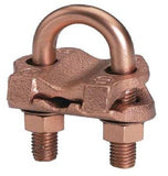 Burndy GAR1526 Conector em Liga de Cobre, tipo parafuso "U", para ligação cabo-haste, diâmetro de 1", cabo de 25,0-70,0mm², para aterramento elétrico, GTDU 1' IPS 4-2/0, C-16A15, GAE-3526, Elind Eltec, produto importado, ficha tecnica catalogo data sheet