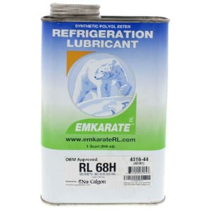 Emkarate RL 68H Óleo Lubrificante Sintético, para compressores industriais e sistemas de refrigeração, tipo rotativo, grau ISO 68, embalagem lata com 3,8L (1 galão), balde 18,9 (5 galões), Icematic SW 68, produto importado, ficha tecnica catalogo datasheet