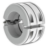 Floatex 24HB-F Flutuador (hinged bolted float), contrução tipo sandwich, diametro interno 886 mm, capacidade de flutuação 432 Kg ± 5%, para profundidades de 0-40m e 40-80m (metros), composto de duas metades de polietileno estabilizadado UV, produto importado, ficha tecnica catalogo data sheet