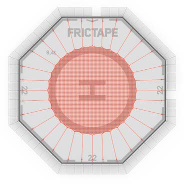Frictape 7003-104 Rede de Pouso para Heliponto, medindo 15 x 15m, confeccionada em poliester com fibra natural de jutá, categoria H3, especificação DPC-NORMAM 27-CAP 0305, com chave catraca e manilha, NCM 73142000, produto importado, ficha tecnica catalogo datasheet
