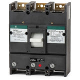 General Electric TJK 436250WL Disjuntor Tripolar, em caixa moldada, conforme NBR IEC 60947-2, corrente nominal 250A, 600V, 60Hz, capacidade de interrupção máxima 22kA, com disparador magnético e térmico ajustável, acionamento por alavanca vertical, produto importado