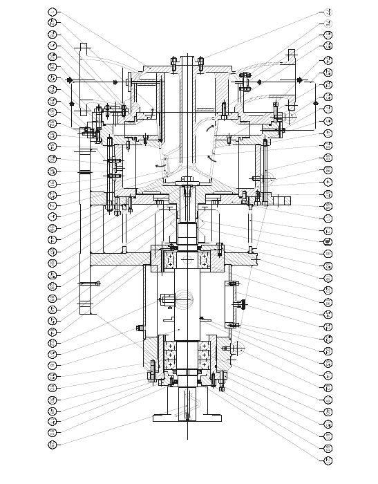 Gabbioneta 31160010679 Impelidor Central para compressor Garo AB 1500 F, 6633-6634, 12164-R02, Zeeco, ASTM A 351 GR.CF3M, C14533CS01, produto importado, desenho tecnico catalogo