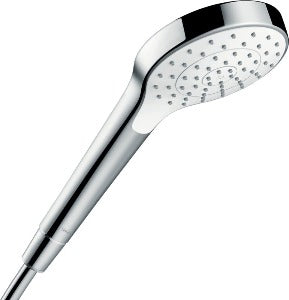 Hansgrohe 26804400 Chuveiro de Mão (hand shower), acabamento cromado, 110 mm, para alta pressão, jateadores de silicone de fácil limpeza tipo QuickClean, conexão DN 15, rosca G 1/2" polgada, produto importado