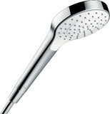 Hansgrohe 26804400 Chuveiro de Mão (hand shower), acabamento cromado, 110 mm, para alta pressão, jateadores de silicone de fácil limpeza tipo QuickClean, conexão DN 15, rosca G 1/2" polgada, produto importado