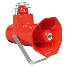 Cooper MEDC CU1SEM024F06RDI1MR Sinalizador Combinado (sonoro/luminoso), aprovado pelo INMETRO, Es d IIB T4, IP66/67, voltagem 24Vdc, 5 Joules, 60fpm (flashes por minuto), lente vermelha, entrada de cabo 1xM20 NPT, cor vermelho, produto importado