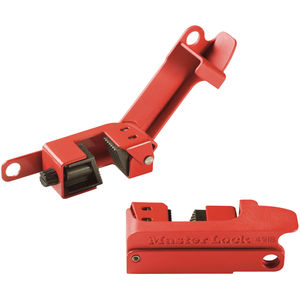 Master Lock Tight 491B Bloqueio de Disjuntor, utilizado na prevenção de acionamento, na cor vermelho, dimensões 9/32" x 1-1/4", corpo em aço e polímero, códido NCM 830110, produto importado