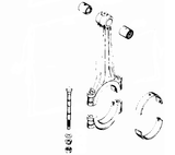 Mycom CR07600-AN Biela para compressor reciprocante F6WB e outros modelos, 633433, HNBR, alto estágio, peças de reposição para Mayekawa, desenho esquematico e vista explodida