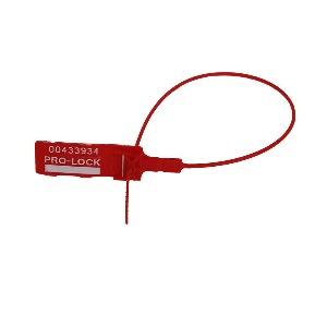 Pro-Lock SS-01R Lacre de Segurança, em polipropileno na cor vermelho, tipo heavy duty, numerados sequencialmente, comprimento da cauda 440mm e 3.8mm diametro, vendido em multiplos de 1000 unidades (caixa), código NCM 8301409000, produto importado