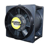 Ramfan EFi150xx EG8200XX-230 Ventilador Exaustor, com 7 pás, 16"/40 cm, corpo em termoplástico, tensão de alimentação 230Vca, 40A, potencia 1,5HP, vazão 7580m3/h, dimensões 460x480x410 mm, Euramco 600000056, NCM 84149000, produto importado, lista de peças, ficha tecnica catalogo datasheet