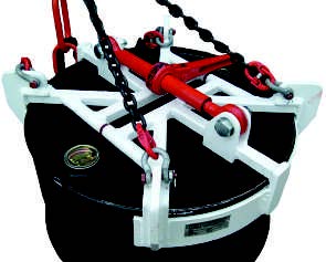 Safelift SOLVBC1 Pega Tambor Aço (steel barrel clamp), vertical, capacidade 500kg SWL, compatível com todos os tambores de 210 litros, pintura conforme especificações offshore, 100% garra, certificado NDT e teste de carga, correntes BS EN18-4, produto importado, ficha tecnica catalogo data sheet