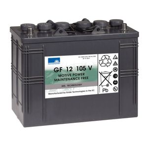 Sonnenschein GF 12 105 V bateria de gel, 12V, (C20) 120 Ah, 345x174x283 mm, 40 kg, terminais tipo A, 5060518622212, NCM 85068000, importado, datasheet