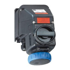 Stahl 8570/11-306 Tomada de Sobrepor, 200-250V 2P+T 16A, cor azul, com chave seccionadora rotativa incorporada em caixa de poliester, IP66, com prensa cabo M25x1,5mm para 7-17mm, código NCM 853530, produto importado, catalogo data sheet