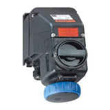 Stahl 8570/11-306 Tomada de Sobrepor, 200-250V 2P+T 16A, cor azul, com chave seccionadora rotativa incorporada em caixa de poliester, IP66, com prensa cabo M25x1,5mm para 7-17mm, código NCM 853530, produto importado, catalogo data sheet
