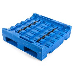 Stratis RHRP36365CS72-HD4-AR8BT4 Palete em Plastico azul, 5 camadas de berços, tamanho 36”x36”x10” polegadas, entrada para empilhadeira pelas 2 vias (2 lados ) e porta-paletes, 4 barras de reforço em aço, 8 revestimentos anti-derrapante nos berços (almofada), NCM 44152000, produto importado, catalogo
