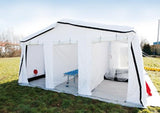 Vetter PZ 40 3L Tenda de Descontaminação Rápida Controlada, cobertura em polietileno, 1520035500, pressão de trabalho 7.25 psi, 3 portas/janelas, 2 partições removíveis, 3 chuveiros, cortinas, 12 chuveiros mão, dimensões externas 25.6x17.6x9.9" (polegadas), peso 204 kg (450 lbs), produto importado, catalogo datasheet