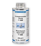 Weicon F1000 Agente Desmoldante Liquido, embalagem de 250 ml, composto para reparo e proteção, bicomponente, a base de resinas epóxidicas, catalisador, solvente, densidade 0,71 g/cm³, consumo de 50 a 100 ml/m², temperatura de operação até +70°C, NCM 391110, produto importado, catalogo data sheet