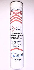 Clyde Bergemann Clydspin Lubrificante de Alta Temperatura, composto de grafite e óleo mineral, para utilização em sootblowers e glandes de válvulas, embalagem tipo cartucho com 400 gramas, vendido em caixa com 12 unidades, código NCM 34049000, produto importado