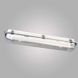 LightPartners TL40S 5105012000-xxx Luminária para Lâmpada Fluorescente, 1x18W (máximo 20W), 2200 lm (Lumens), 220-240V, 50/60Hz, IP67, disponível em aço inoxidável ou galvanizado, montagem com parafusos 2xM8 mm, entradas de cabo 2xM20, 3 horas de emergência, difusor translúcido, ficha técnica catalogo