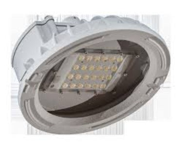 Allyc Luminária LED, 42W, 110 - 305Vca, 60Hz, corpo em liga de alumínio, cinza, com 1 entrada rosqueada, NPT Ø1 1/2" (ASME B1.20.1), fixação poste 90º, difusor em vidro temperado, IP 66 - ABNT NBR IEC 60529, produto importado