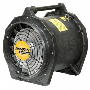 Ramfan EFi75xx Ventilador Exaustor (Blower) TurboForce, 12" (30 cm), encapsulado a prova de chama, disponível em 115 e 230V, 50/60H, plug ATX, 89 dB @ 3' (1 m), uso contínuo, peso 20 kg (44 lbs), opcionais: dutos FDT1215CBB 4,6m (15') e FDT1225CBB 6,6m (25'), Ficha Tecnica Catalogo Datasheet