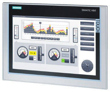 Siemens 6AV2124-0MC01-0AX0 IHM Interface Homem Maquina, Simatic, entrada por toque de tela, display 12" polegadas color TFT, 24Vcc, portas de comunicação serial RS-422/485 e 2x USB 2.0, para montagem em painel, proteção IP20, NBR IEC 60529, produto importado, catalogo data sheet