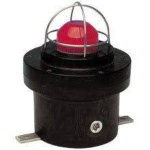 Medc DB3DM048N2BNR+XB12B02406RYDNNNR Sinalizador Luminoso Perigo, montagem fixa, tipo sonoro, globo de vidro borosilicato, vermelho, lâmpada 36W, Ex d - NBR IEC 60079-0, produto importado
