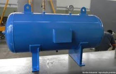  Vaso de Pressão Horizontal, acumulador de ar comprimido, ASME seção VIII divisão 1, PMA 13,25 kgf/cm², casco aço ASTM A135 gr B, tampos elíptico P. projeção 13,25Kgf/cm², temperatura projeção-29/100°C, DI 185 x CET 270 mm, capacidade 0,010 m³, Gianesi 03180/A, produto importado