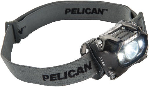 Pelican 2760 Lanterna LED para Cabeça, comprimento 57mm, peso com baterias 96g, tempo de bateria mínimo 1hrs 30m e máximo 11hrs, distância do facho de luz mínima 19m e máxima 101m, produto importado