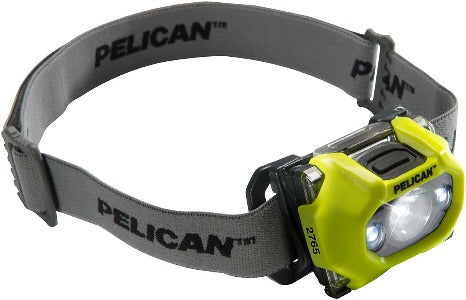 Pelican 2765Z0 Lanterna LED para Cabeça, comprimento 57mm, peso com baterias 96g, tempo de bateria mínimo 30m e máximo 9hrs 30m, distância do facho de luz mínima 9m e máxima 107m, produto importado