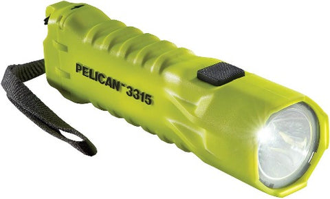 Pelican 3315RZ1 Lanterna de LED, super brilhante de alto desempenho, indicador de nível de bateria, recarregável de íon de lítio, adaptador de ângulo reto para mãos livres, iluminação (vendida separadamente), comprimento 155 mm, peso com bateria 200g, bateria íon-lítio, amarelo, produto importado